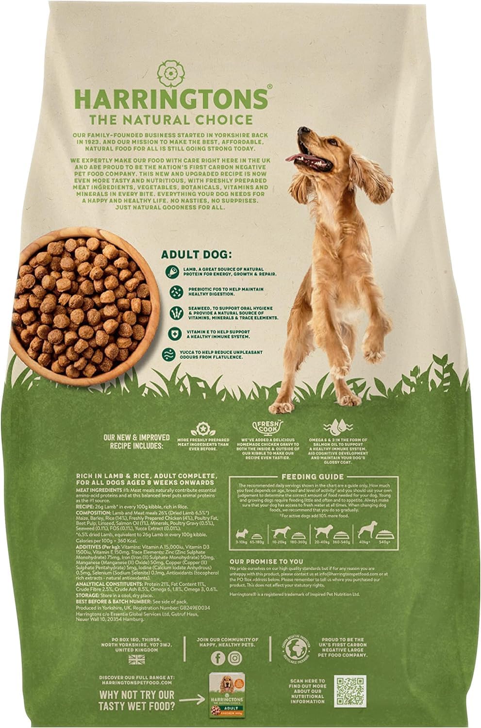 Harringtons Complete Dry Adult Dog Food Lamb , 15 kg