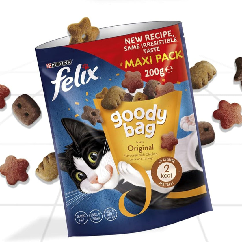 Felix Goody Bag Cat Treats Original Mix 200g (Pack of 5)