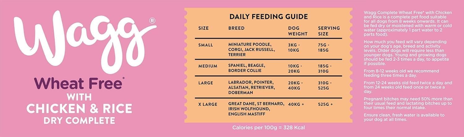 Wagg Wheat Free Complete Dry Adult Dog Food Chicken & Rice, 12kg
